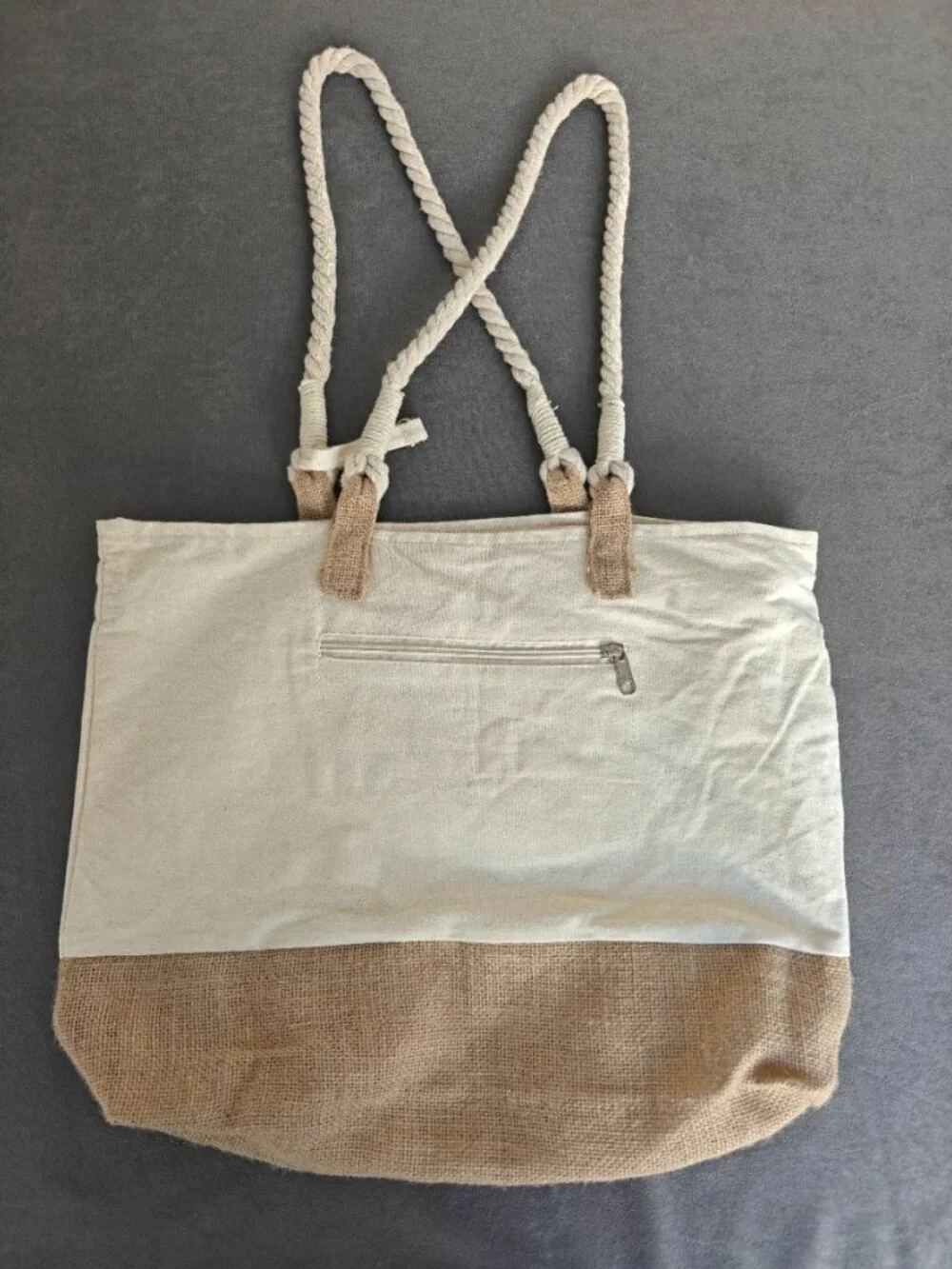 Ritz Carlton Laguna Niguel Canvas Jute Tote Bag Rope Handles Beach Travel